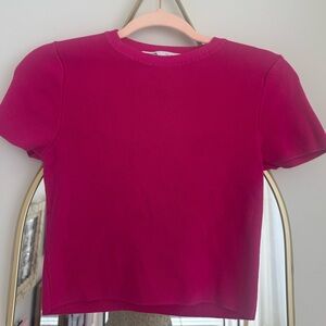 Zara Ribbed Short-Sleeve Tee